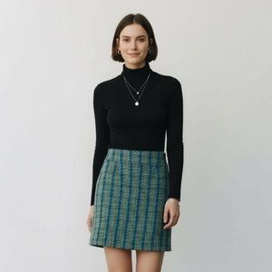 Zilch  Amsterdam Thick Wool Blend Skirt, Gorgeous Fabric, Side Zipper, Size S